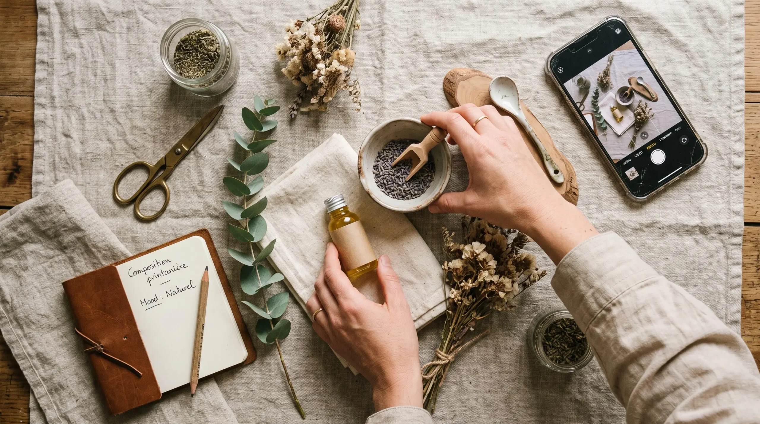 Commerçant consultant les statistiques Instagram sur son smartphone debout dans sa boutique, concentration sur les données